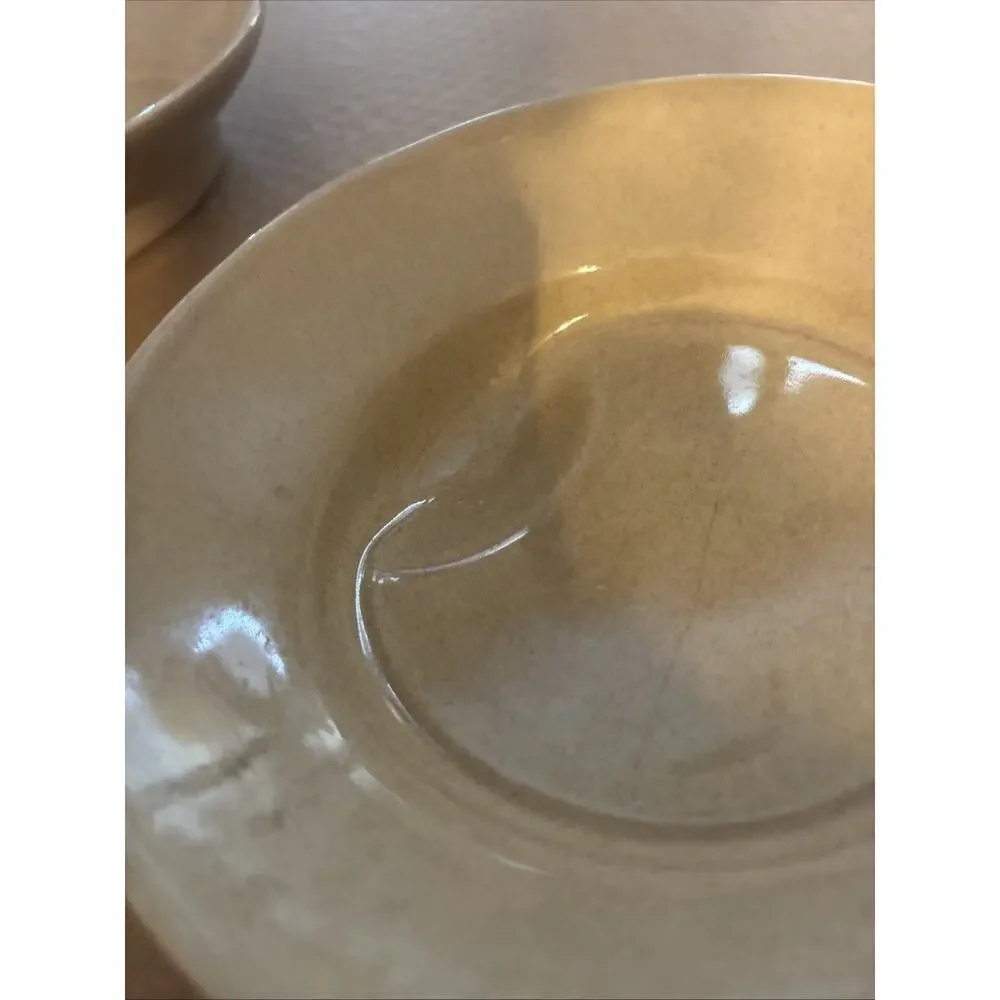 Antique Stoneware Indented Spoon Bowls 2 Pieces New Orleans Unique Products 7.5
